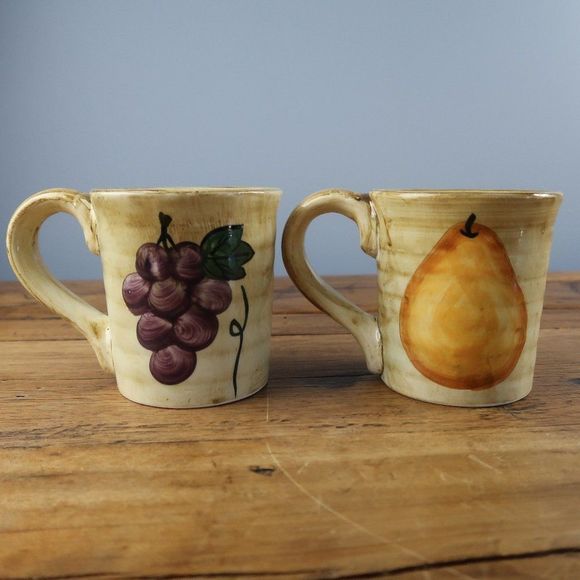 Vintage Other - VINTAGE CERAMIC COFFEE TEA SOUP HOT CHOCOLATE CUPS PAIR NWOT